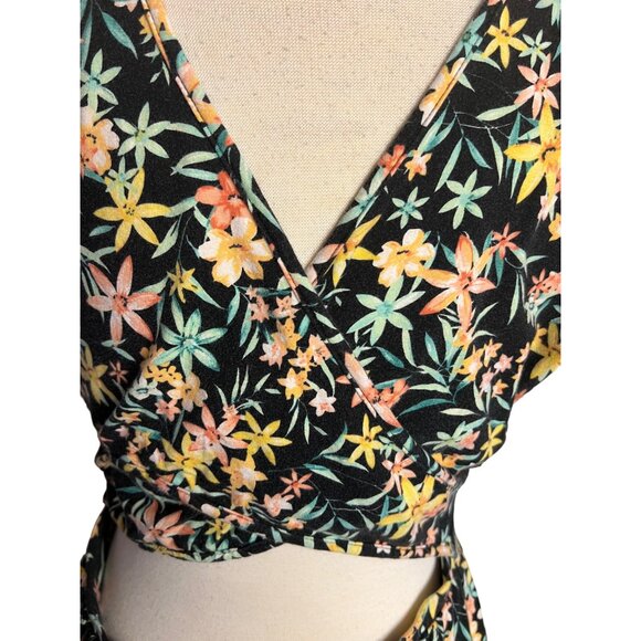 Decree XL Floral Cutout Back Dress Midi Length Stretch Summer Casual - Picture 4 of 11